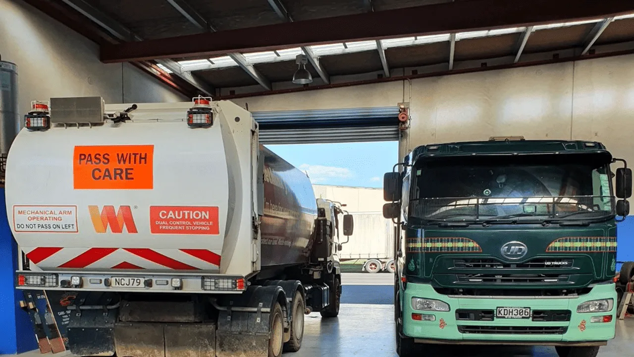 Fuel tanker truck in for wheel alignment at AutoTreads