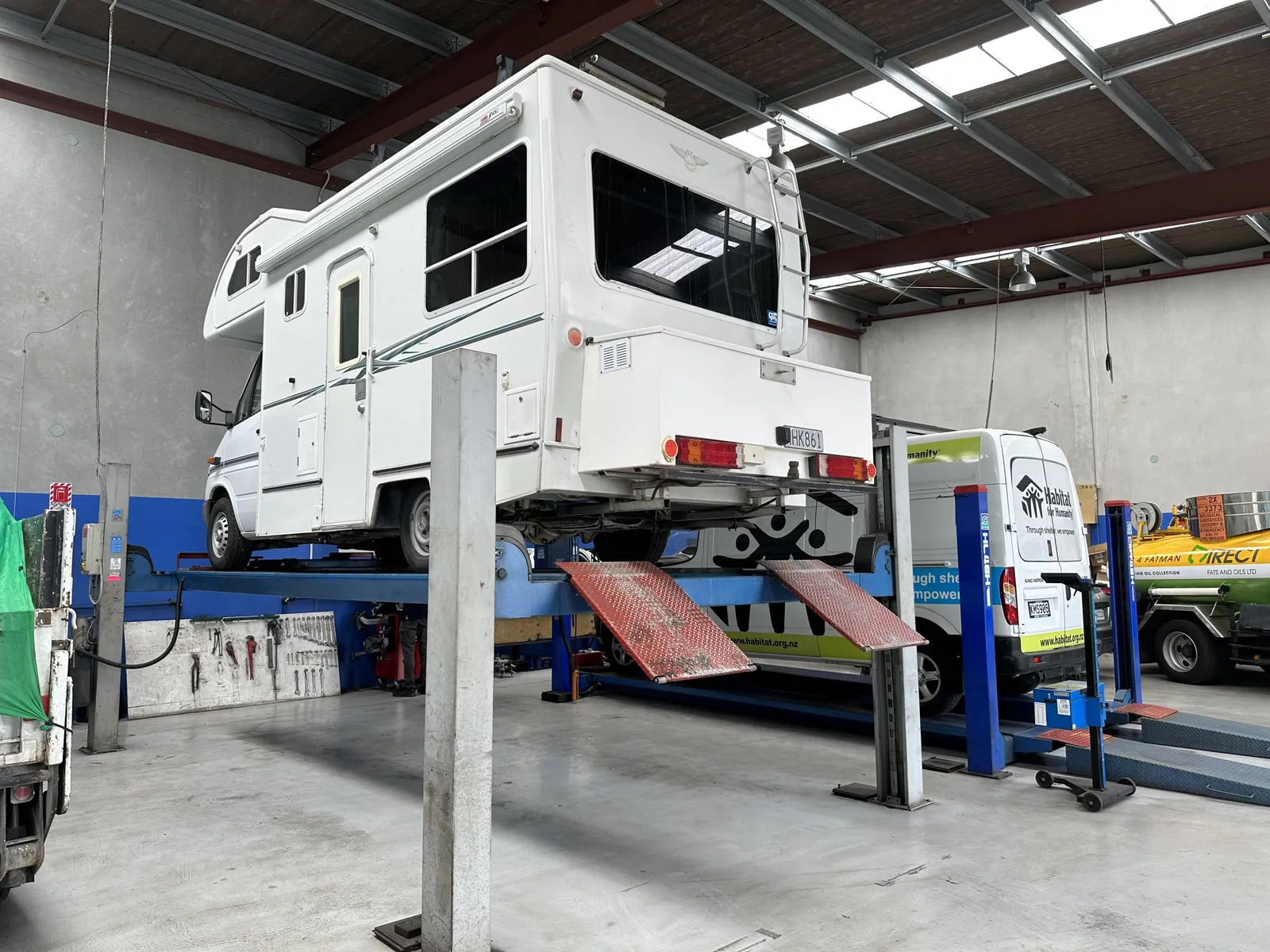 Motorhome & Campervan Wheel Alignment at the AutoTreads workshop in East Tamaki